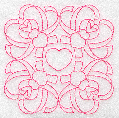 Embroidery Design: Ribbons and hearts rework large 4.96w X 4.97h