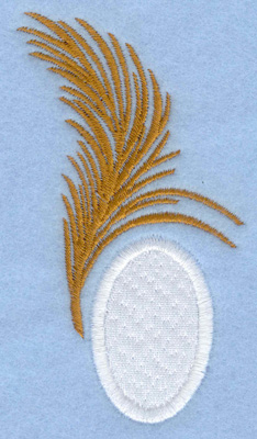 Embroidery Design: Easter egg applique with feather small2.27w X 3.91h