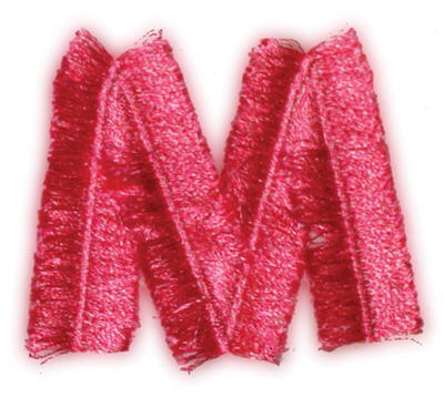 Embroidery Design: Fringe Block Letter M3.03" x 2.53"