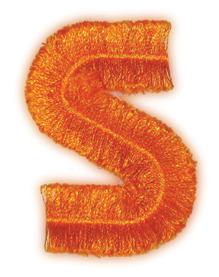 Embroidery Design: Fringe Block Letter S1.94" x 2.76"