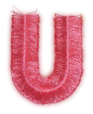 Embroidery Design: Fringe Block Letter U2.05" x 2.57"