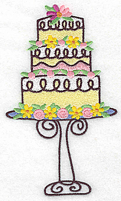 Embroidery Design: Three tier cake 3.23w X 5.97h