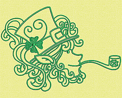 Embroidery Design: Leprechaun Head 5.44w X 3.81h