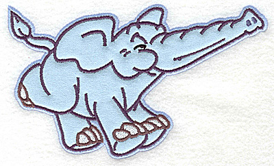 Embroidery Design: Elephant running applique 6.54w X 3.91h