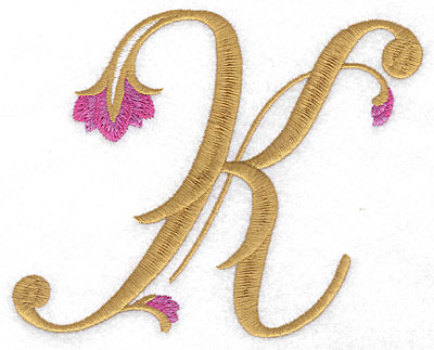 Embroidery Design: K Floral large 5.69w X 4.59h