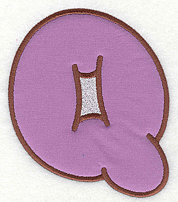 Embroidery Design: Q applique large 6.00w X 7.06h