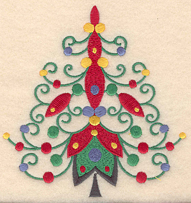 Embroidery Design: Christmas tree swirl large 4.70w X 4.94h