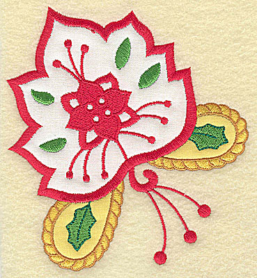 Embroidery Design: Christmas Paisley design D couble applique large 4.51w X 4.93h