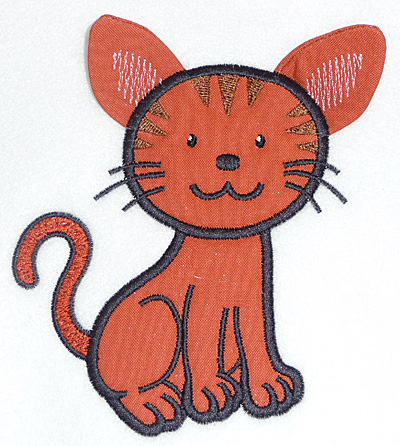 Embroidery Design: Cat applique 4.17w X 4.69h