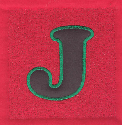 Embroidery Design: 4 inch J Applique Stipple3.89w X 4.02h