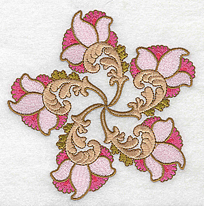 Embroidery Design: Carousel Flowers D large 4.94w X 4.98h