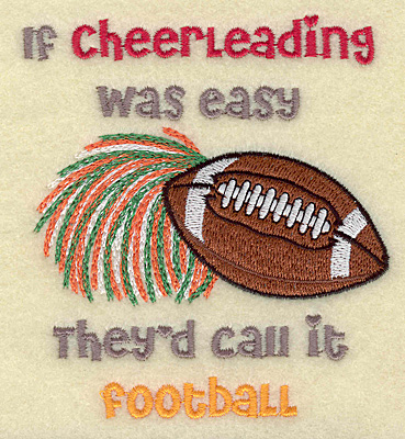 Embroidery Design: Cheerleading football 3.84w X 4.30h