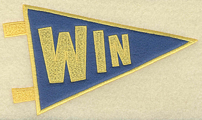 Embroidery Design: Win banner applique large 6.96w X 4.04h