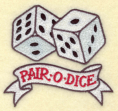 Embroidery Design: Pair O Dice small 3.84w X 3.55h