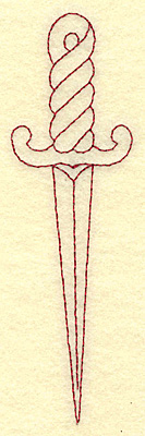 Embroidery Design: Dagger redwork 1.43w X 4.84h