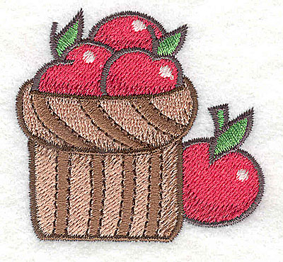 Embroidery Design: Basket of apples 2.48w X 2.33h