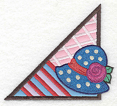 Embroidery Design: Corner ladies hat small 3 appliques 3.89w X 3.44h