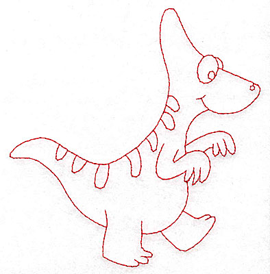 Embroidery Design: Dinosaur C redwork large 4.71w X 4.95h