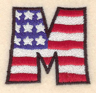 Embroidery Design: M large  2.01"h x 2.17"w