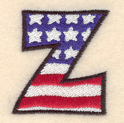 Embroidery Design: Z large  2.01"h x 1.84"w