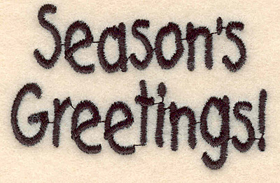 Embroidery Design: Season's Greetings large1.80"H x 2.79"W