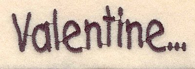 Embroidery Design: Valentine large0.83"H x 3.00"W