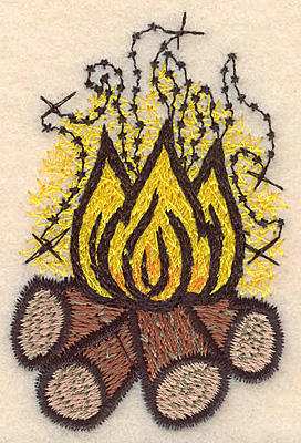 Embroidery Design: Fire large2.65"H x 1.73"W