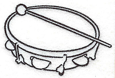 Embroidery Design: Tambourine  3.51w X 2.35h