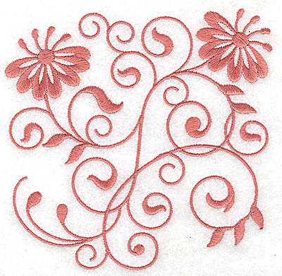 Embroidery Design: Floral design F large 4.97w X 4.94h