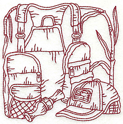 Embroidery Design: Duck Hunter scene 1 large 6.06w X 6.06h