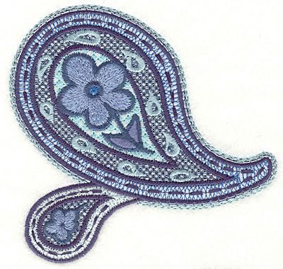 Embroidery Design: Floral Paisley C Large 4.75" x 4.90"