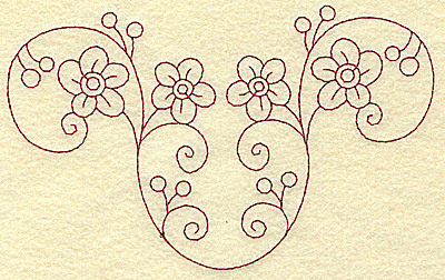 Embroidery Design: Floral violet 4 large 6.16w X 3.83h