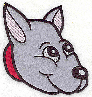 Embroidery Design: Devoted dog E double applique 4.57w X 4.88h