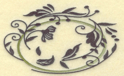 Embroidery Design: Oval Vines H large 4.97w X 3.06h