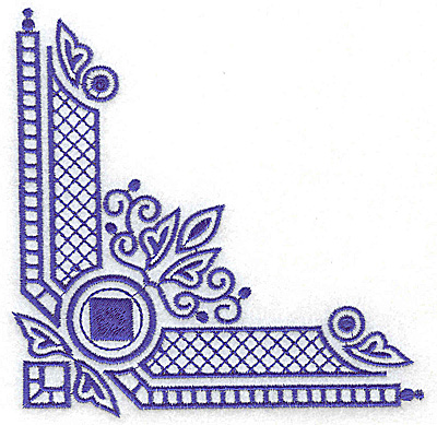 Embroidery Design: Elegant corner 1 large 4.97w X 4.97h