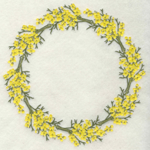 Embroidery Design: Yellow flowers circle6.99w X 6.99h