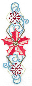 Embroidery Design: Poinsetta motif large 2.45w X 6.91h