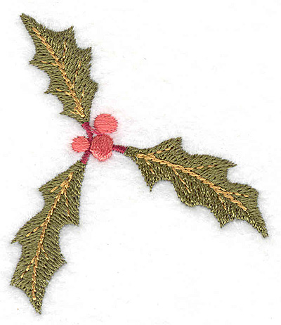 Embroidery Design: Holly and berries 2.47w X 2.86h