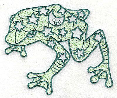 Embroidery Design: Frog 1 with motif fill 4.56w X 3.88h