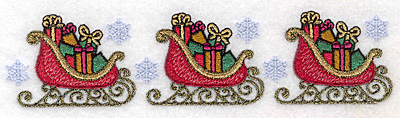 Embroidery Design: Sleigh border 6.89"w X 1.68"h