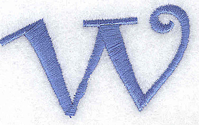 Embroidery Design: w lower case 2.47w X 1.42h