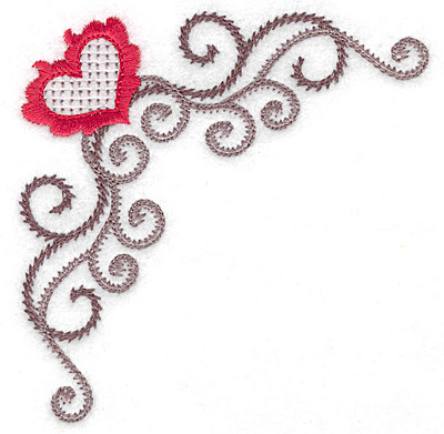 Embroidery Design: Floral Heart 115 corner 3.89w X 3.89h