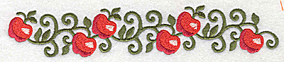 Embroidery Design: Apple border 6.96w X 1.27h