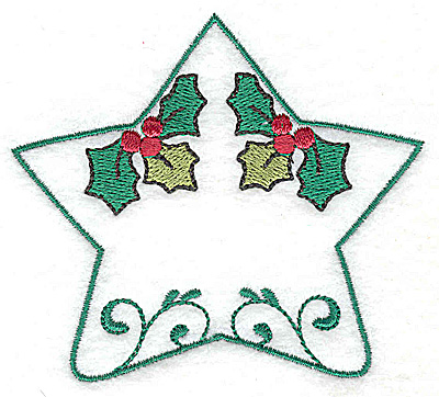 Embroidery Design: Holly star design 3.62w X 3.19h