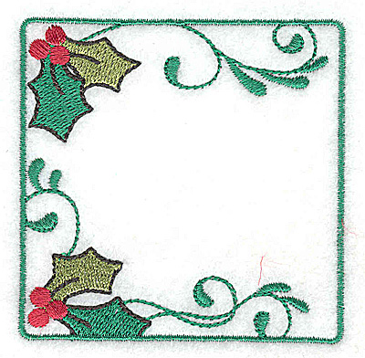 Embroidery Design: Holly design in square 3.04w X 3.04h