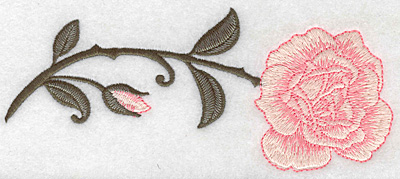 Embroidery Design: Rose horizontal 6.95w X 2.91h