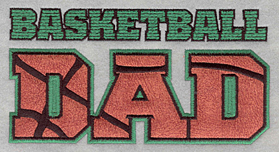 Embroidery Design: Basketball dad applique6.50w X 3.38h