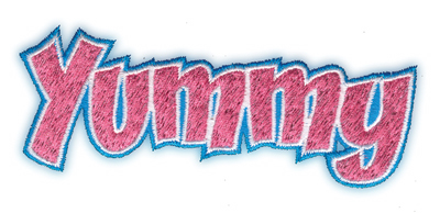 Embroidery Design: Yummy4.23" x 1.74"