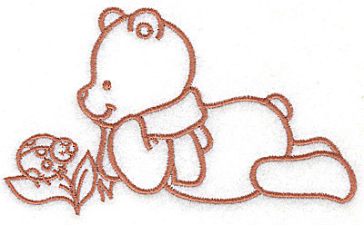 Embroidery Design: Bear with ladybug large 4.92w X 2.91h