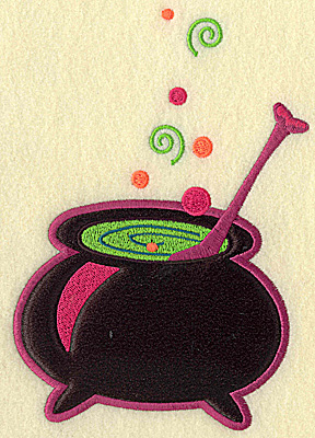 Embroidery Design: Witches cauldron large applique 6.73w X 4.61h